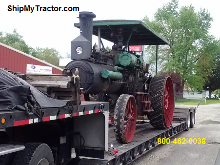 Farm tractor prepared for nationwide transport